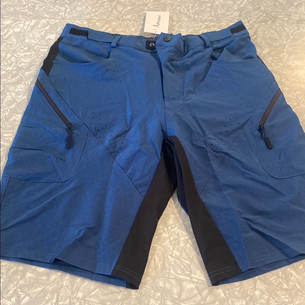 Men's Blue and Black Shorts